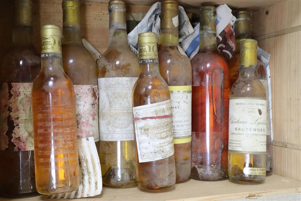 Nine bottles of assorted sauterne and balsac